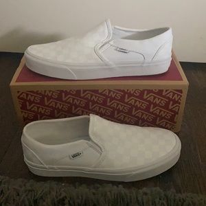 Vans Asher white checkerboard